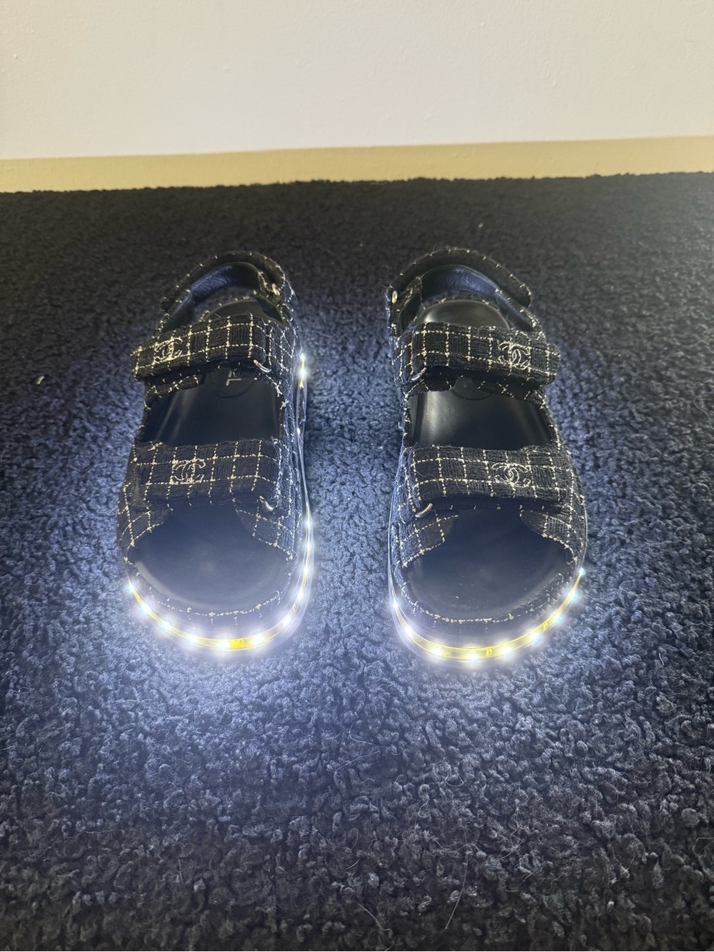 CHANEL LED Light up 💡 Tweed Sandals